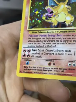 PARTIAL HOLOBLEED Charizard 4/102 Base Set 1999 Holo Rare WOTC Pokemon Card TCG - Image 4