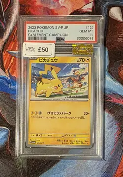 PSA 10 Pikachu 120/SV-P Japanese Promo Gym Event Charizard 2023 Pokemon Card - Image 1
