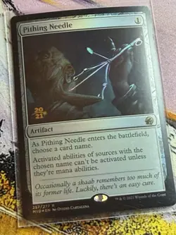 MTG Foil - Pithing Needle Innistrad Midnight Hunt Prerelease Stamped 2021 Cool!! - Image 3
