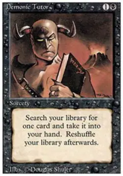 1x Demonic Tutor Heavy Play MTG Magic - Kid Icarus - - Image 1