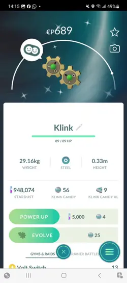 Pokemon Go (Stage 34) Shiny Klink ( 74 Shinys ) Reduced !!! - Image 2