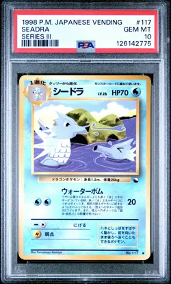 1998 POKEMON JAPANESE VENDING SERIES III #117 SEADRA PSA 10 - Image 1