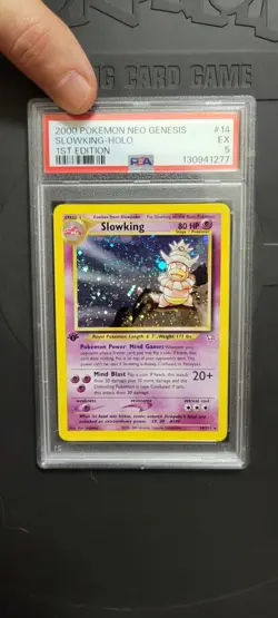 2000 POKEMON NEO GENESIS 1ST EDITION #14 SLOWKING-HOLO PSA 5 - Image 1