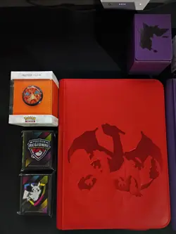 Ultra PRO Pokemon TCG Bundle Charizard & Gengar Faux Leather Binder Red Purple - Image 2