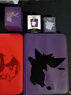 Ultra PRO Pokemon TCG Bundle Charizard & Gengar Faux Leather Binder Red Purple - Image 3