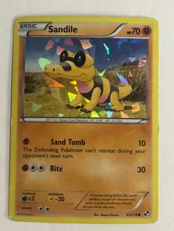 Pokemon TCG Black & White Cracked Ice Holo Sandile 63/114 Moderately Played - Image 1