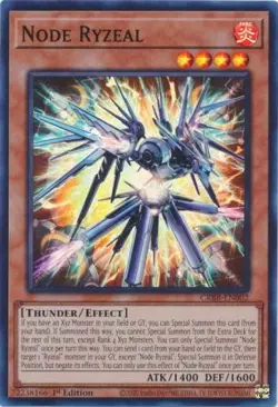 Yugioh! LP Node Ryzeal - CRBR-EN002 - Super Rare - 1st Edition Lightly Played, E - Image 1