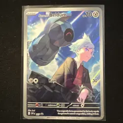 Pokemon TCG Steven's Beldum SVP207 Scarlet & Violet Promo Card Full Art NM - Image 1