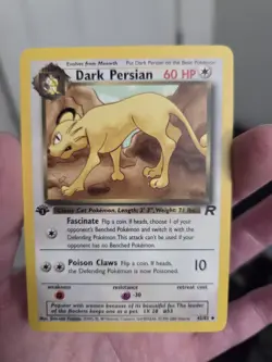 Dark Persian 42/82 Uncommon Team Rocket 1st Edition Non Holo Pokemon Card LP - Image 1
