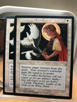 MtG cards, 2x Swords to Plowshares, Ice Age instant removal life gain - Image 1
