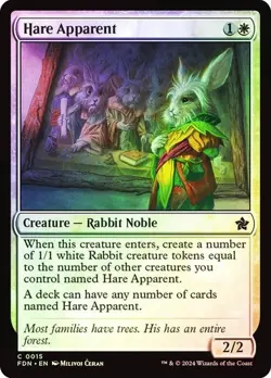 MTG Magic the Gathering Hare Apparent (15/789) Foundations FOIL - Image 1
