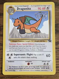 Pokemon Wotc Black Star Promo # 5 Movie Promo DRAGONITE **not played** - Image 1