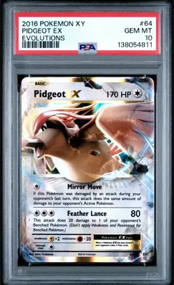 2016 POKEMON XY EVOLUTIONS #104 FULL ART/PIDGEOT EX PSA 10 - Image 1