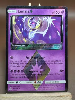 HP Pokemon TCG Lunala Prism Ultra Prism 62/156 Prism Holo Rare - Image 1