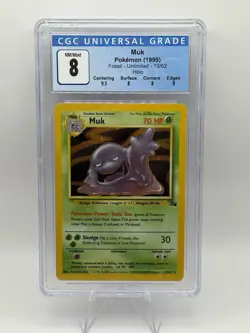 Muk 13/62 - Pokemon TCG Fossil Set Rare Holo *CGC GRADE 8* - Image 1
