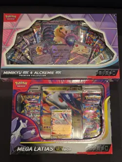 Mimikyu EX Alcremie EX Box and Mega Latias Box - Pokemon TCG Collection Box - Image 1