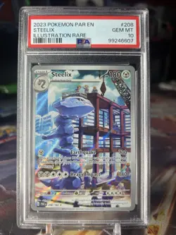 2023 Pokemon Paradox Rift STEELIX 208/182 IR TCG HOLO GRADED PSA 10 - Image 1