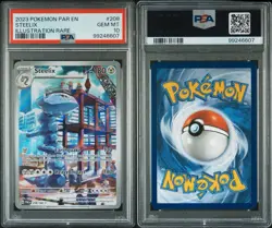 2023 Pokemon Paradox Rift STEELIX 208/182 IR TCG HOLO GRADED PSA 10 - Image 3