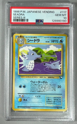 1998 Pokemon Japanese Vending Series III 3 #117 Seadra PSA 10 Graded Card - Image 1