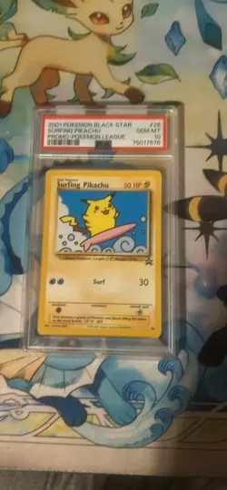 Pokemon TCG Black Star Promo Surfing Pikachu Card PSA 10 - Image 1