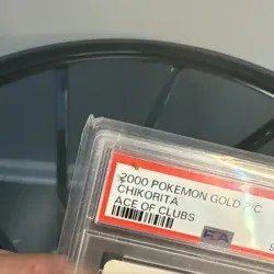 2000 Pokemon Gold Version Playing Cards #152 CHIKORITA Ace Of Clubs PSA 10 - Image 3