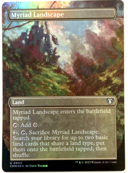 MTG Myriad Landscape *BORDERLESS FOIL* Commander Masters 0660 Pack Fresh - Image 1