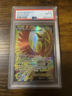 2016 PSA 8 Pokemon XY Breakpoint Ho-Oh EX Full Art 121/122 Card - Image 1