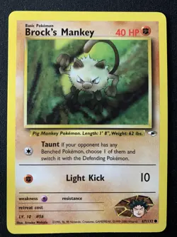 Brock's Mankey - 67/132 Gym Heroes Unlimited Common Pokemon - NM - Image 1