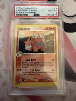2003 POKEMON EX RUBY & SAPPHIRE #4 Camerupt -HOLO PSA 8 - Image 1