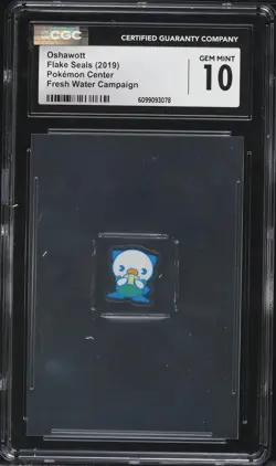 2019 Pokemon Center Flake Seals Fresh Water Campaign Oshawott CGC 10 - Image 1