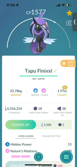 Pokemon Go Legendary Tapu Fini ( XXL) ( Normal ) - Image 1
