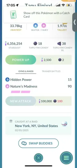 Pokemon Go Legendary Tapu Fini ( XXL) ( Normal ) - Image 2