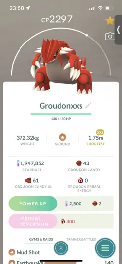 Pokemon Go Legendary Groudon( Normal ) (XXS) - Image 1