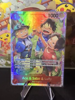 One Piece OP13-007 Ace & Sabo & Luffy SR OP13 Carrying On His Will Eng NM #2 - Image 1
