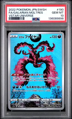 2022 POKEMON JPN SWORD & SHIELD VSTAR UNIVERSE FULL ART/GALARIAN MOLTRES PSA 10 - Image 1