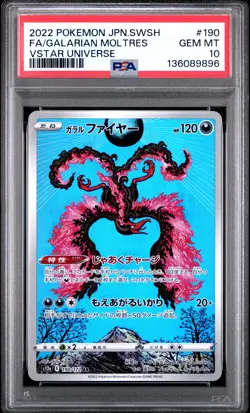 2022 POKEMON JPN SWORD & SHIELD VSTAR UNIVERSE FULL ART/GALARIAN MOLTRES PSA 10 - Image 1