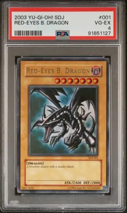 2003 YU-GI-OH! STARTER DECK: JOEY #001 RED-EYES B. DRAGON PSA 4 - Image 1