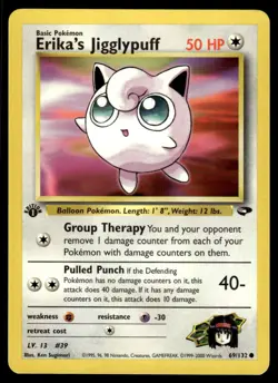 Pokemon TCG Gym Challenge 1st Edition #069/132 Erika's Jigglypuff LP+ - Image 1