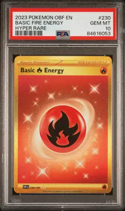 2023 BASIC FIRE ENERGY POKEMON OBF EN-OBSIDIAN FLAMES HYPER RARE PSA 10 - Image 1