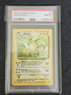 1999 Pokemon Game Raichu-Holo PSA NM-MT 8 JUST GRADED - Image 1