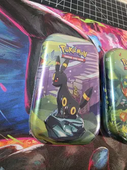 LOT OF 3 Pokemon TCG Prismatic Evolutions Mini Tins! Umbreon, Leafeon, Vaporeon - Image 2