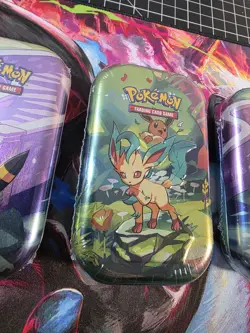 LOT OF 3 Pokemon TCG Prismatic Evolutions Mini Tins! Umbreon, Leafeon, Vaporeon - Image 3