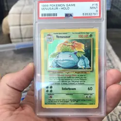 1999 POKEMON BASE SET UNLIMITED #15 VENUSAUR-HOLO PSA 9 - Image 1