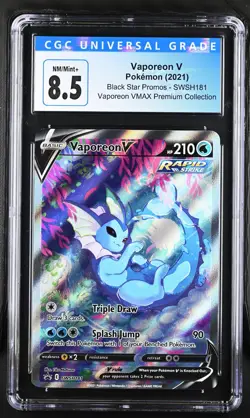 Vaporeon V SWSH181 Vmax Premium Collection Pokemon CGC 8.5 Nm/mint+ *027 - Image 1