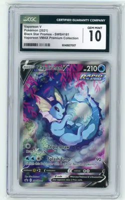 Vaporeon V (SWSH181) - CGC 10 - 2021 Vaporeon VMAX Premium Collection - Pokemon - Image 1