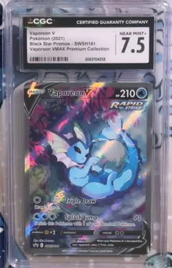 Pokemon CGC 7.5 Vaporeon V Promo From Vaporeon VMAX Premium Collection - SWSH181 - Image 1