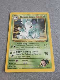 Giovanni’s Nidorina 44/132 Gym Challenge Unlimited Pokemon Card Uncommon NM / LP - Image 1