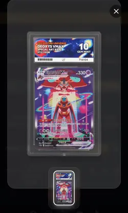 ACE 10 Deoxys VMAX 222/172 SAR !KOREAN! Pokemon Card VSTAR Universe Graded Slab - Image 1