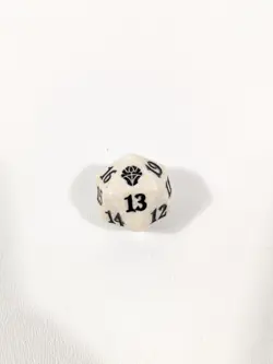 MTG d20 Spindown 20-sided Life Counter die dice Dominaria United White - Image 1