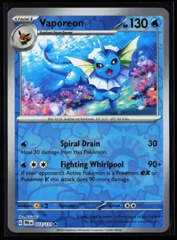 Pokemon TCG: Vaporeon Rare Reverse Holo - SV: Prismatic Evolutions - #022/131 - Image 1